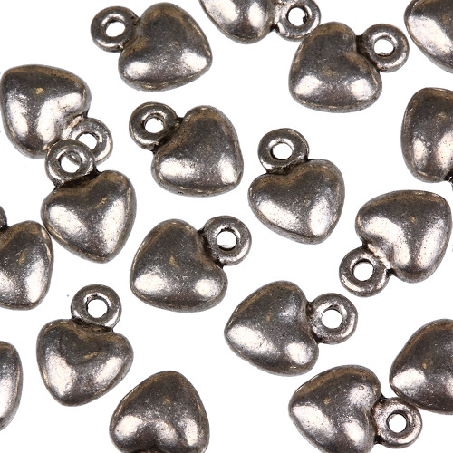 10x Metall Anhänger Herz, antiksilber, Verbinder, Schmuck DIY - zum Schließen ins Bild klicken